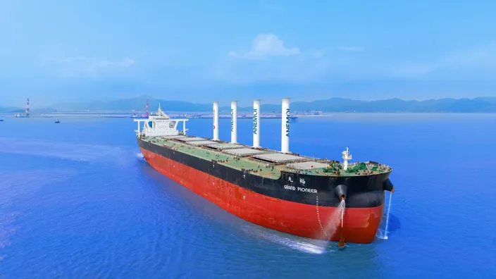 Anemoi Rotor Sails on U-Ming's Grand Pioneer (Credit: Anemoi Marine Technologies)