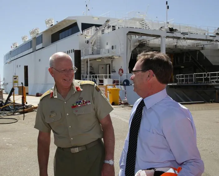 Austal Trimaran in Background: Photo credit Austal 