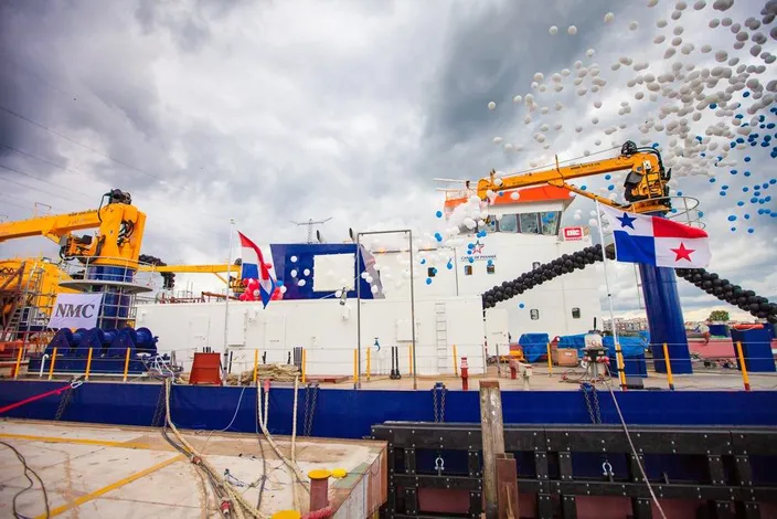 The Backhoe Dredger Christening: Photo credit IHC Merwede