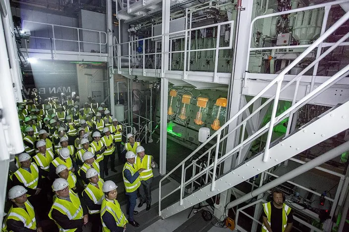 The MAN B&amp;W ME-LGIP engine was unveiled at a ceremony in Copenhagen in 2018 (Photo: MAN Energy Solutions)