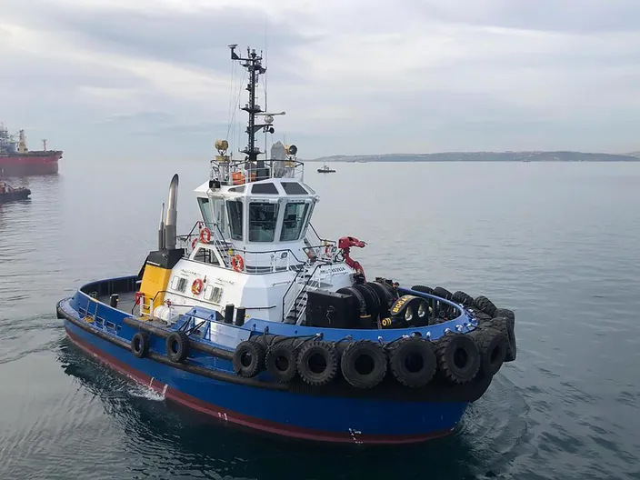 Built at Sanmar’s Altinova Shipyard, Bogacay XXXlll is an example of the Sanmar RAmparts 2400SX design from Canadian naval architects Robert Allan Ltd. Photo: Sanmar