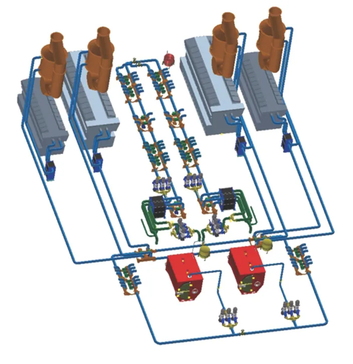 A complete system will balance recovery and consumers at any time. If heat demand for any reason is larger than recovered from engines, a diesel heater in standby will kick in to ensure capacity.