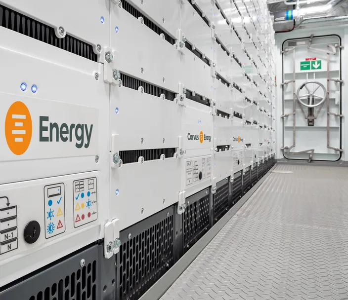 Corvus Orca Energy, the world’s most widely deployed maritime ESS, is versatile for a wide range of applications and scalable from 80-10,000 kWh. (Photo: Corvus Energy)