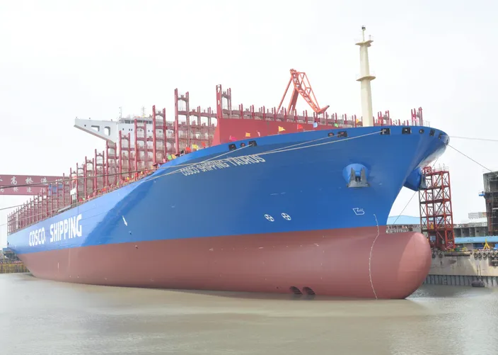 COSCO SHIPPING Taurus, one of COSCO SHIPPING’s 20,000 teu capacity containerships (Photo: Shell Marine)
