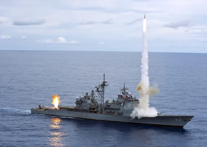 USS Cowpens Missile Shoot: Photo credit USN