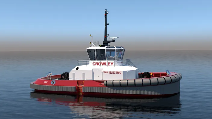 Crowley Maritime Corporation's fully electric eWolf tug
Image credit: Crowley Engineering Services