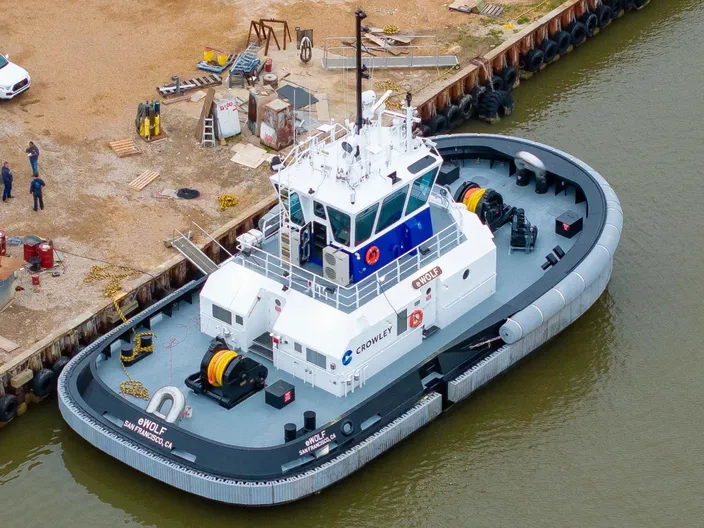 Crowley's eWolf is the first all-electric ship assist harbor tugboat in the U.S. (Photo: Crowley)