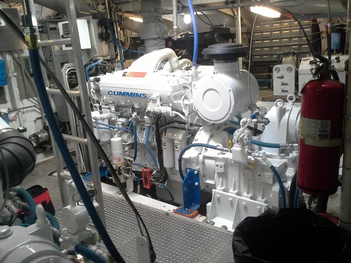 New Cummins engine inside the Norman O (Photo courtesy of Olson Marine)