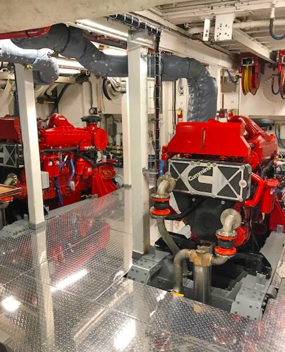 Twin Cummins QSK19s in the M/V LISERON. Courtesy of The Boat Company