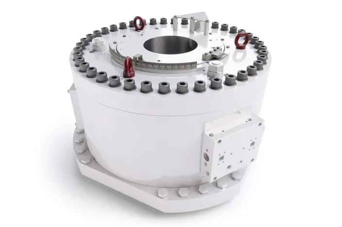 Damen Marine Components is to supply the steering system for Austral Fisheries’ fishing vessel Cape Arkona. Pictured is a Van der Velden COMMANDER rotary vane steering gear, one of the components of the installation. (Photo: Damen Shipyards Group / Van der Velden)
