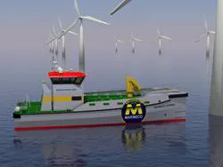 Damen's innovative “Twin Axe” Cat hull design. (Photo: Damen)