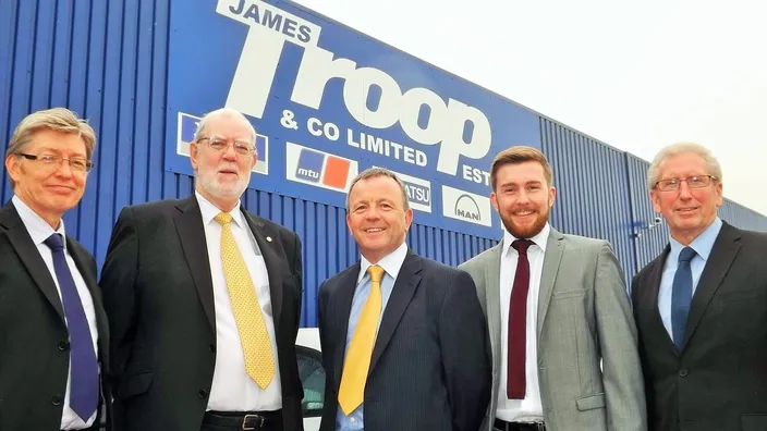 (L-R) Derek Bate, Bob Troop, Bobby Pollock, Sean Dignam, Stephen Griffit (Photo: James Troop & Co)