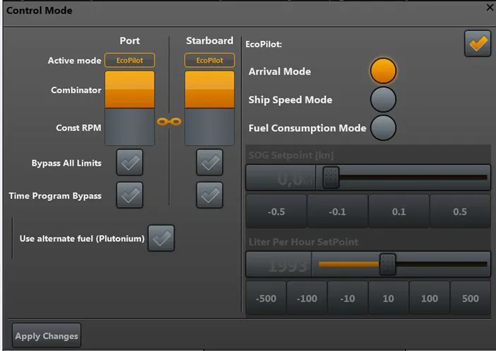 EcoPilot mode selector view. Image courtesy Qtagg 