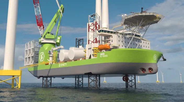 Eneti wind turbine installation vessel with Wärtsilä thrusters © Eneti