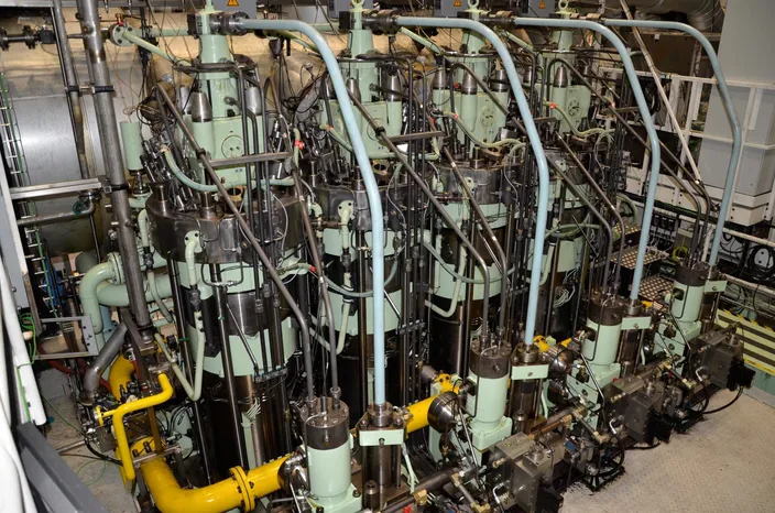 The MAN B&W ME-GA engine pictured at MAN Energy Solutions’ Research Center Copenhagen (Photo: MAN Energy Solutions)