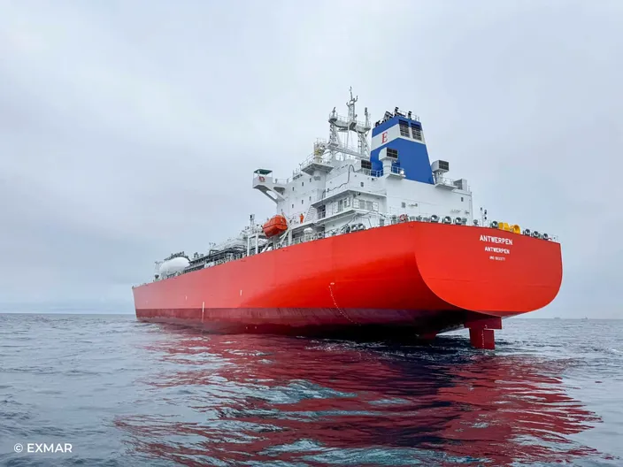 EXMAR ANTWERPEN, a 46,000m³ LPG/ammonia carrier. © EXMAR