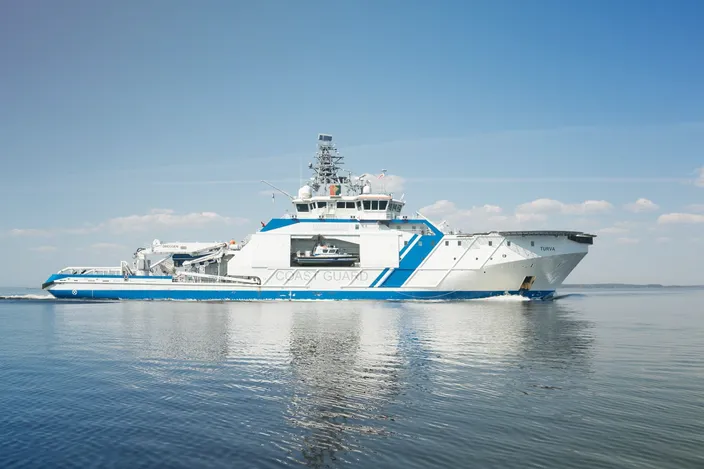  
The Finnish Border Guard’s patrol vessel the Turva operates with Wärtsilä dual-fuel engines capable of running on Bio LNG fuel. (Photo: Finnish Border Guard)
