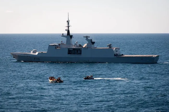 French Warship Apprehends Pirates: Photo credit EU NAVFOR
