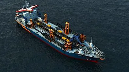 Graphical representation of the new hopper-suction dredger (courtesy Van Oord)