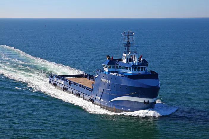 Harvey Energy is America’s first tri-fueled vessel utilizing three fuel sources: diesel, LNG and electric battery power (Photo: Harvey Gulf)