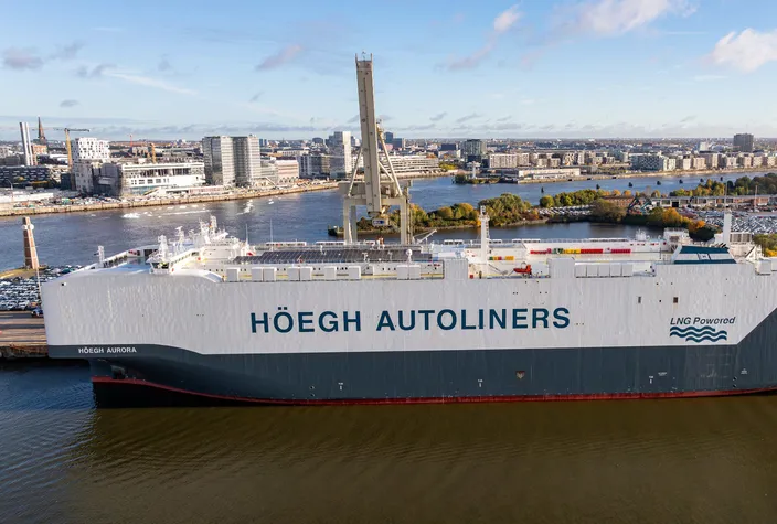 Höegh's slab-sided Aurora class is more than twice as efficient than its predecessor.
Image courtesy Höegh Autoliners
