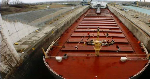 Laker in Seaways Lock: Photo courtesy of SLSMC