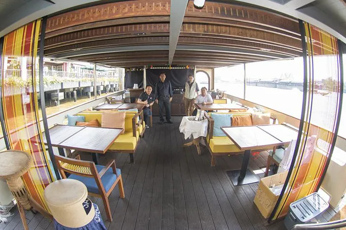 The lower deck of the Supatra Co. dinner boat includes the galley and seats up to 66 guests. (Photo: Haig-Brown/Cummins)