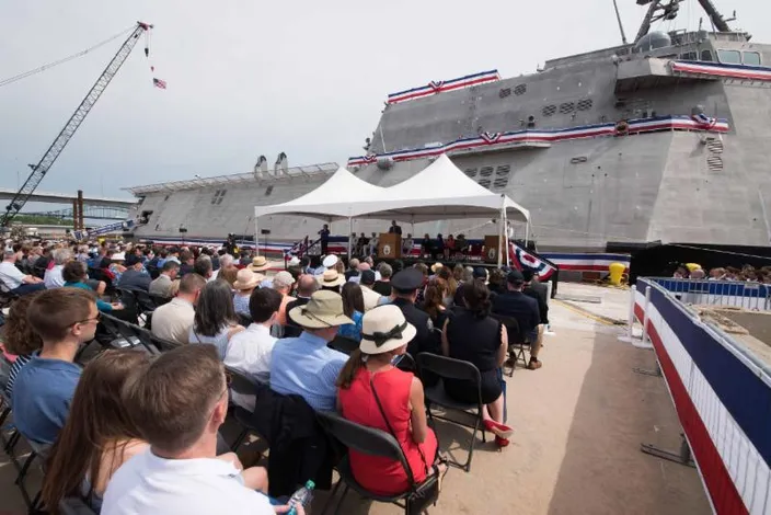 USS Manchester (LCS 14) commissioning ceremony in Portsmouth, N.H. (Photo: GE Marine Solutions)