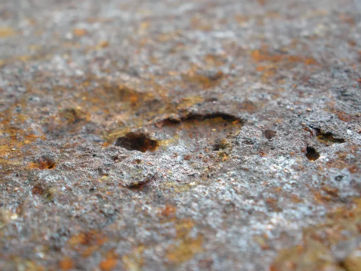 Metal pitting caused by cavitation and corrosion (Photo: Belzona)