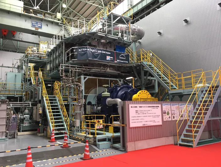 The Mitsui-MAN B&W 4S50ME-T9 test engine hosting the new MAN SCR-HP technology (Image: MAN Diesel & Turbo)