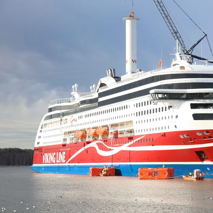 A Norsepower rotor sail was installed on board the passenger vessel Viking Grace (Photo: Norsepower)