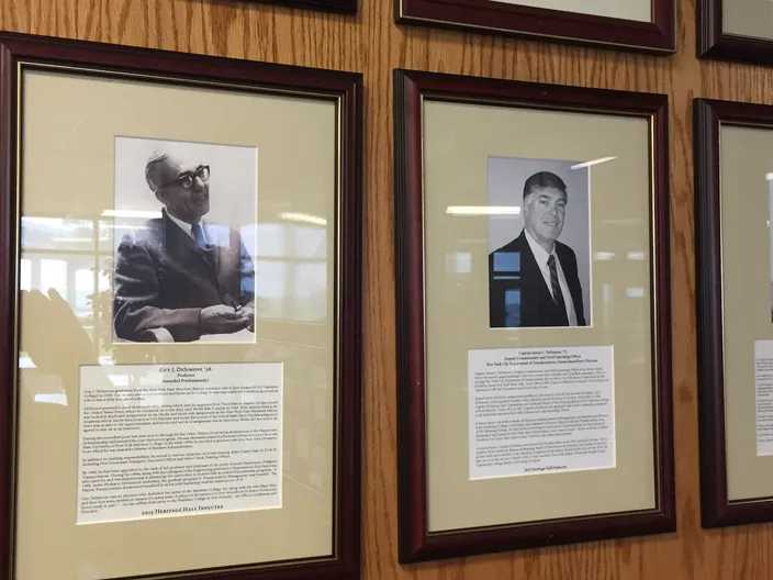 “An Officer, Gentleman and Educator” is how a plaque at the entrance of Fort Schuyler reads honoring Guy. J. DeSimone, Jim DeSimone’s father.
(Photo courtesy Jim DeSimone)