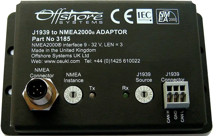 Offshore Systems J1939 to NMEA2000 Adaptor