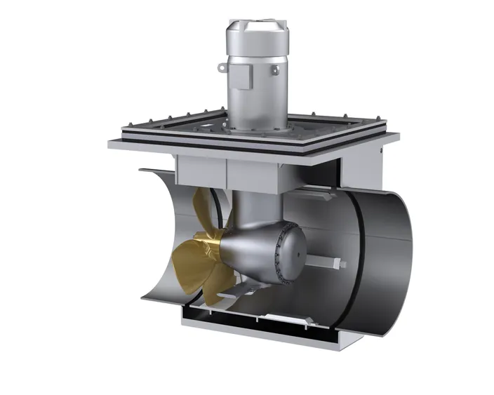 The particularly low-vibration design of the STT is suitable for vessels of all types and sizes, especially for service operation vessels (SOVs) that need to excel in maximum comfort and high DP accuracy. Photo courtesy Schottel