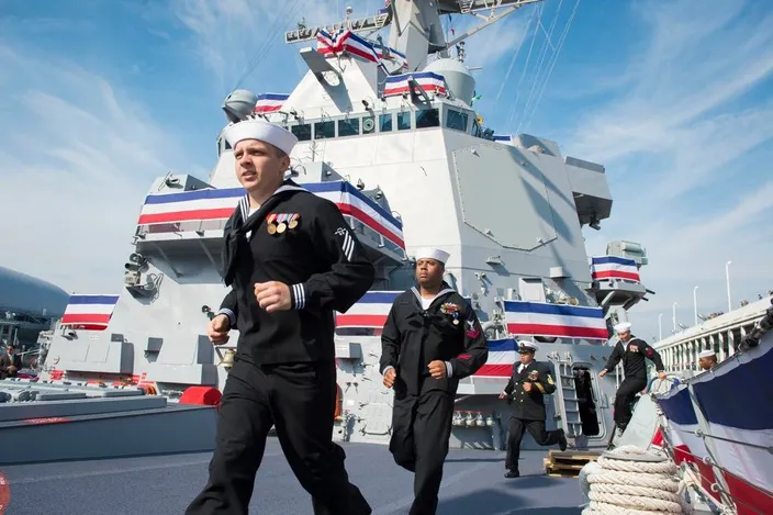'Man the Ship': Photo credit USN