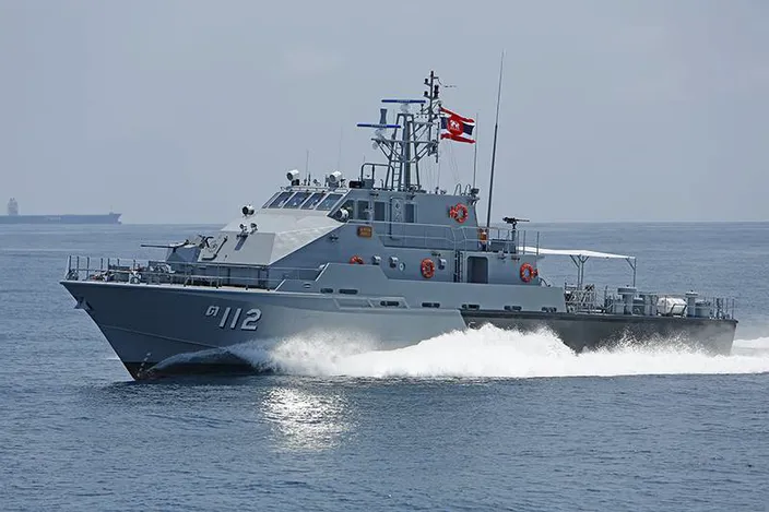 A port-side view of the 36-meter patrol boat.