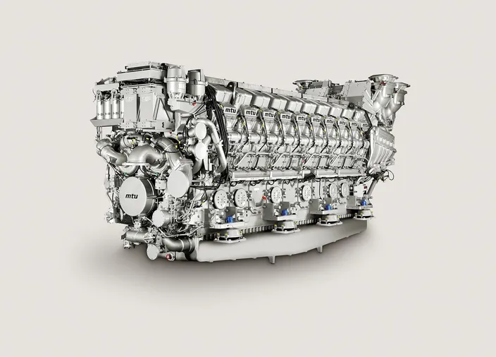 MTU's most powerful engine, the 20V 8000, delivers 9,100 kW of power at 1,150 rpm. The trimarans will be able to travel at speeds of up to 38 knots. (Image: Rolls-Royce Power Systems)