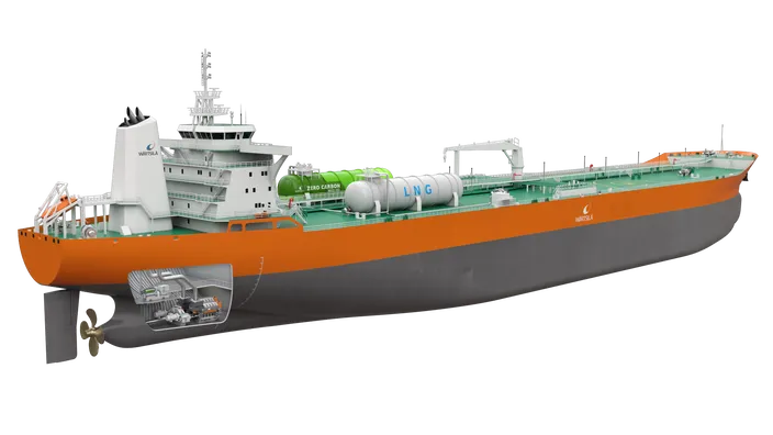 The new propulsion arrangement designed by Wärtsilä and RINA offers a future-proof and efficient alternative to conventional designs. © Wärtsilä Corporation