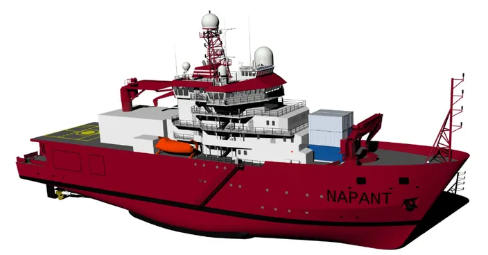 Rendering of the new Polar Vessel – Navio Polar Almirante Saldanha (NPo) – being built for the Brazilian Navy (Image: © Navio Almirante Saldanha)