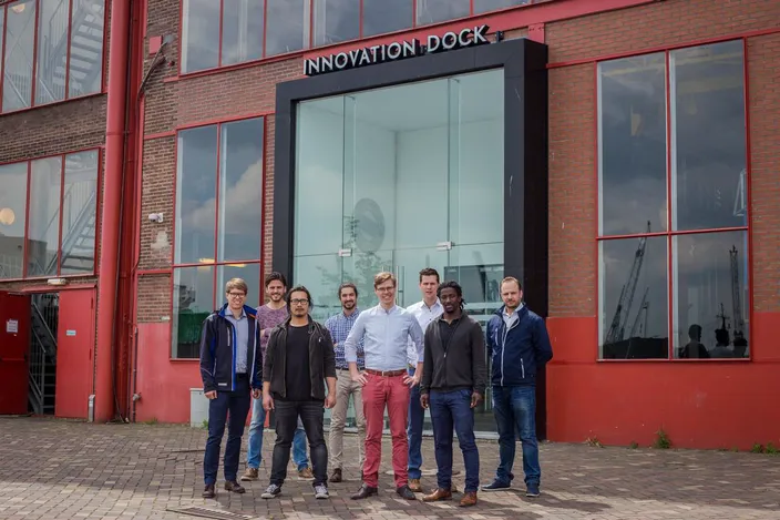 Left to right: Kees Custers, Research Engineer Damen Shipyards Gorinchem; Vincent Wegener, Managing Director RAMLAB; Wei Ya, Postdoctoral Researcher RAMLAB; Constantinos Goulas, Postdoctoral Researcher RAMLAB; Max van der Zalm, Design Engineer Damen Schelde Naval Shipbuilding; Don Hoogendoorn, Principal Research Engineer Damen Shipyards Gorinchem; Kelvin Hamilton, Technical Consultant Autodesk; and Laurens van Ballegooy, Sales Manager Promarin (Photo: RAMLAB/Damen)