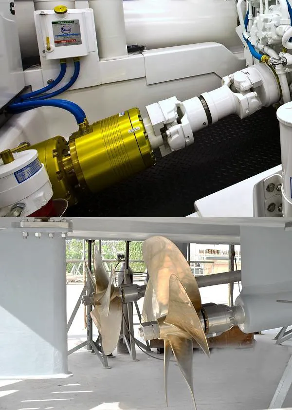 The Seatorque Enclosed Shaft System is a self-contained, oil-filled shaft and thrust bearing assembly designed to increase horsepower, fuel economy and engine life while minimizing shaft noise and vibration. The system is supplied as a single unit from the propeller end to the engine input coupling accommodating any length shaft and diameters up to seven inches.
