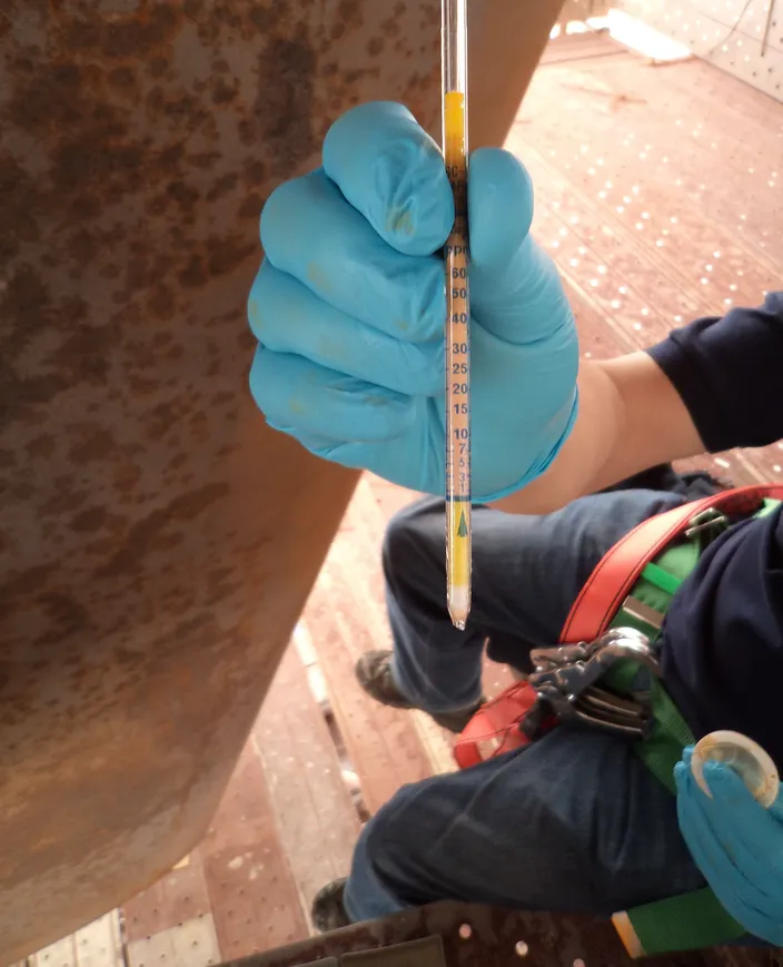 Substrate tested for Chloride content (Photo: Belzona)