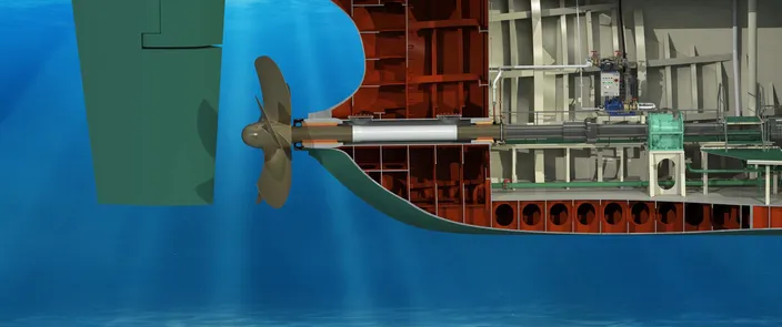 Thordon’s seawater lubricated propeller shaft bearing system eliminates oil pollution from the ocean and waterways (Image: Thordon Bearings)