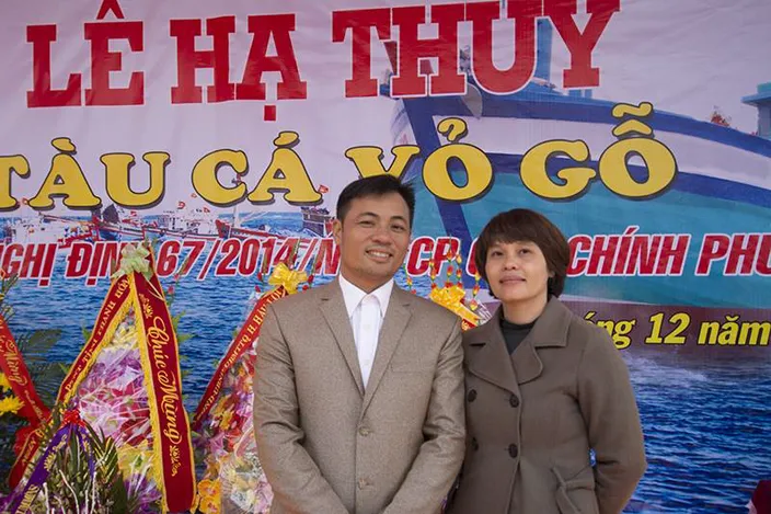 Capt. Trinh Van Hung with Cummins Vietnam Engine Sales Engineer Linh Cam Nguyen. (Haig-Brown photos courtesy of Cummins Marine)