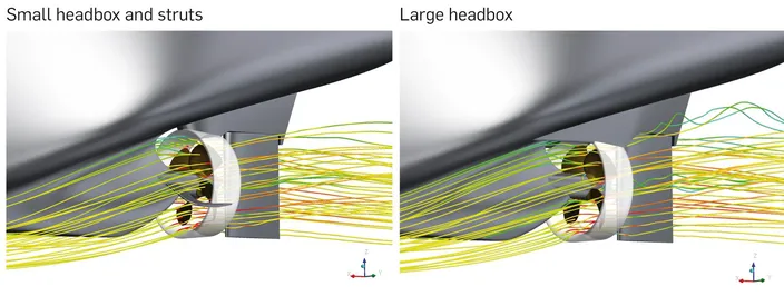 Visualization of the flow through the nozzle. (Image: Schottel)