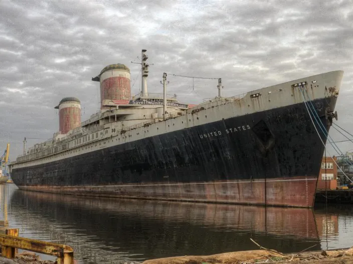 Once one of the world's greatest ships, the SS United States has fallen into a state of disrepair (Photo courtesy of the SS United States Conservancy)