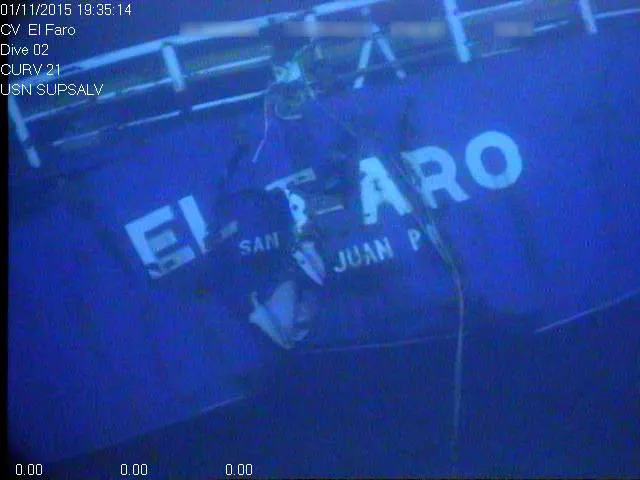 El Faro wreckage on the seafloor (Photo: NTSB)