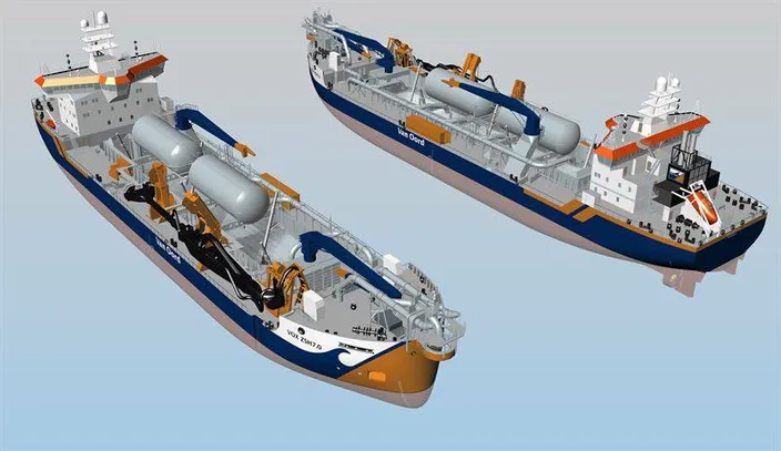 Wärtsilä LNG fuel storage and supply system for two new trailing suction hopper dredgers. Copyright: Van Oord
